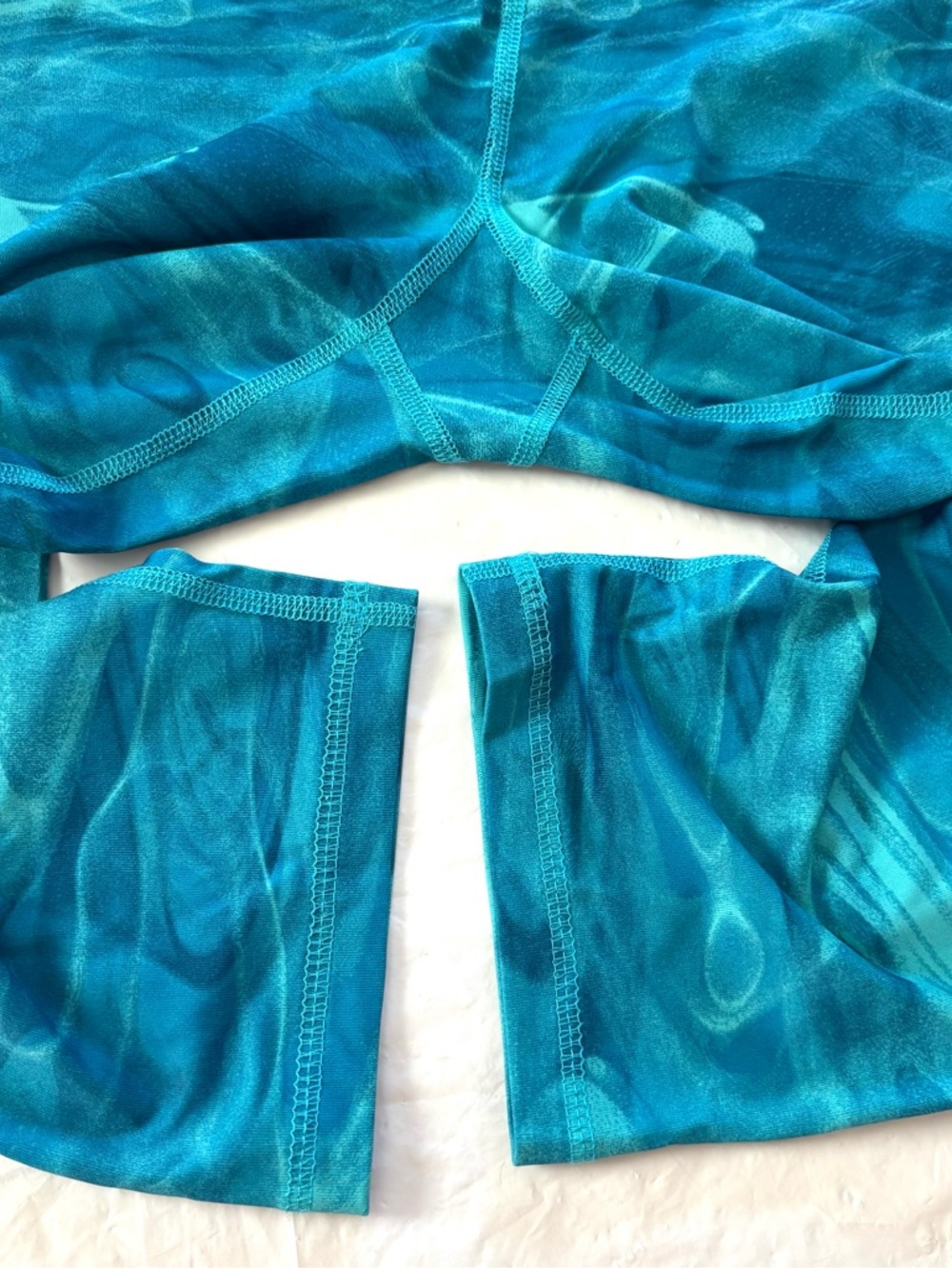 NWOT GAIAM Blue Splash Swirl Capri Leggings High Waist Activewear SZ M - Picture 4 of 9
